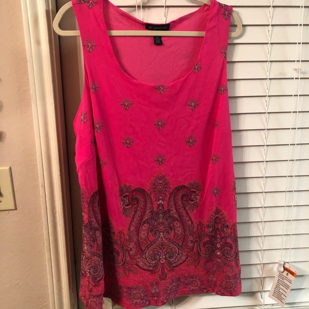 INC  SALE 2 FOR $ 18.00 !!! Pink Sleeveless  Womens Top  fits like XL